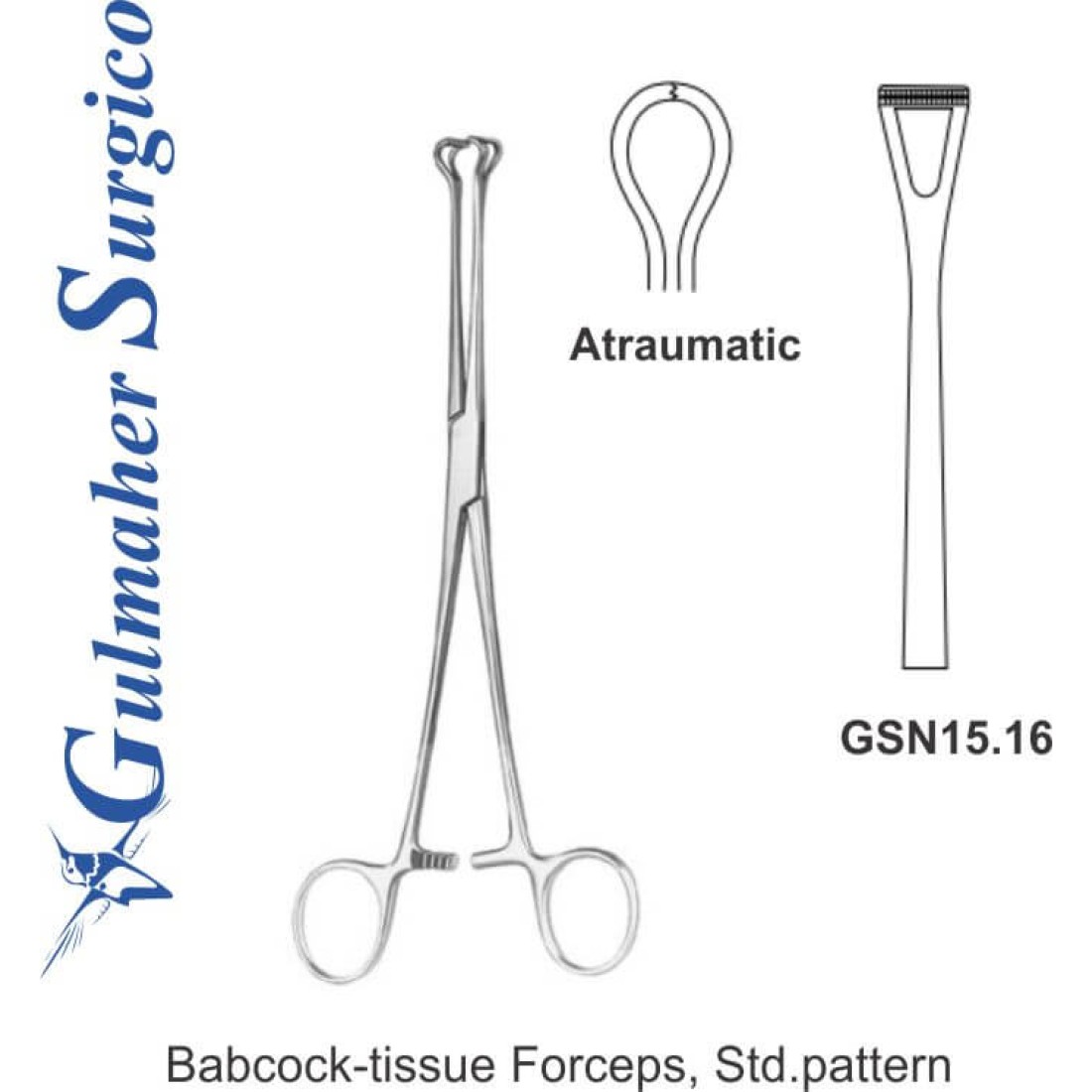 Babcock Tissue Forceps Intestinal Clamp Gulmaher Surgico