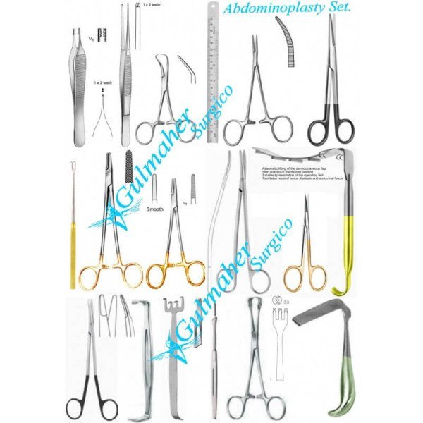 Abdominoplasty Instruments Set (Tummy Tuck) — 34 Pieces