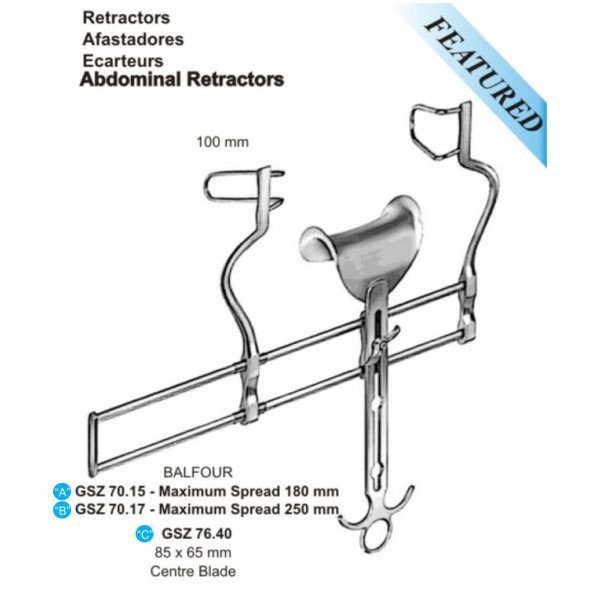 Balfour Abdominal Retractor, 180mm Spread Max Balfour Abdominal Retractor, 180mm Spread Max