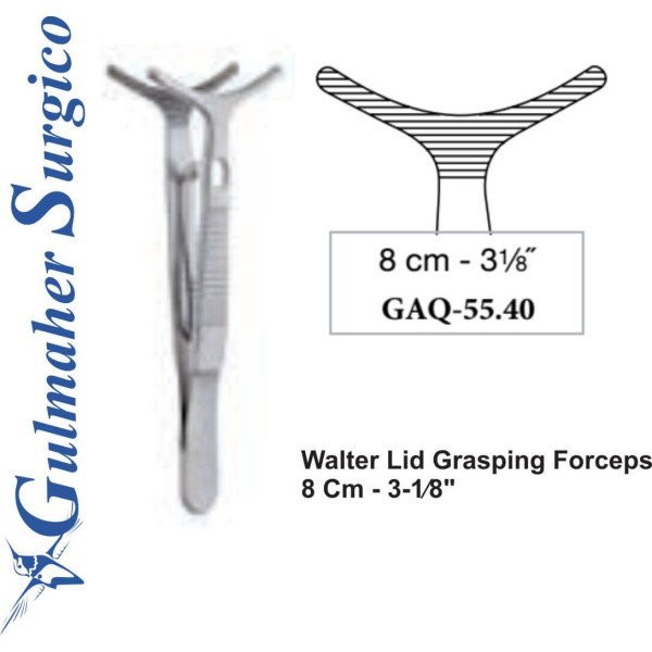 Walter Lid Grasping Forceps 8cm - 3-1⁄8"