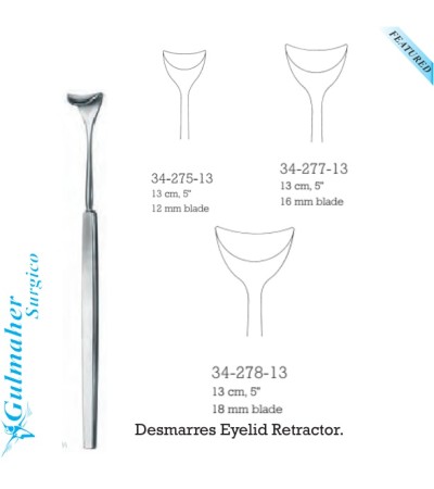 Desmarres Eyelid Retractor 13cm - 5"