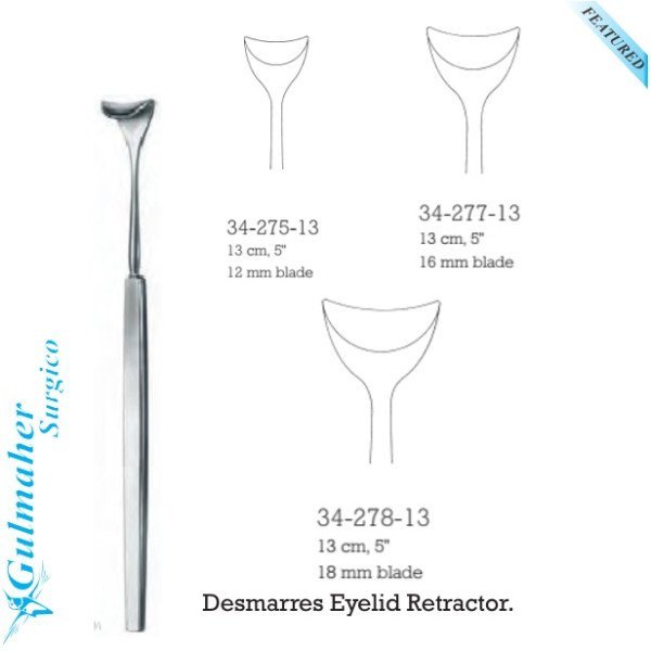 Desmarres Eyelid Retractor 13cm - 5" Desmarres Eyelid Retractor 13cm - 5"