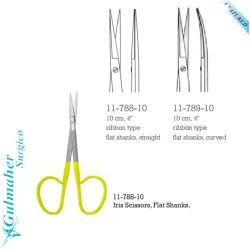Iris Scissors, Flat Shanks 10Cm - 4"