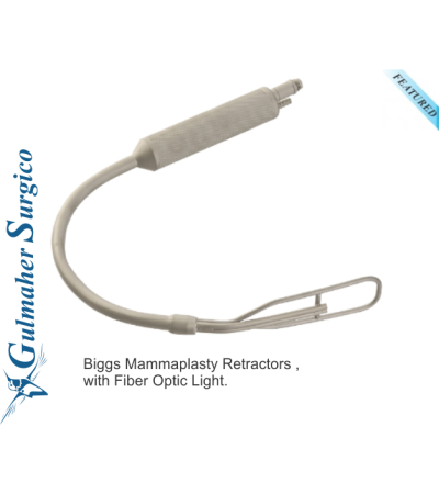 Biggs Mammaplasty Retractors ,with Fiber Optic Light.