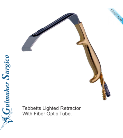 Tebbetts Lighted Retractor With Fiber Optic Tube.