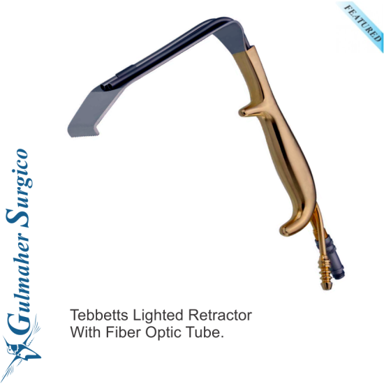 Tebbetts Lighted Retractor With Fiber Optic Tube.