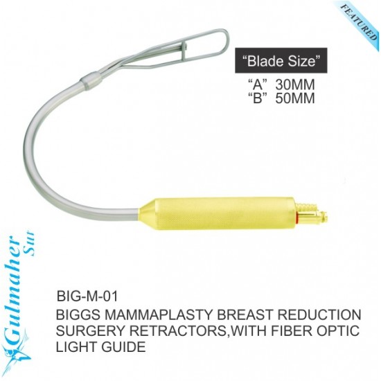 Biggs Mammaplasty Retractors ,with Fiber Optic Light.