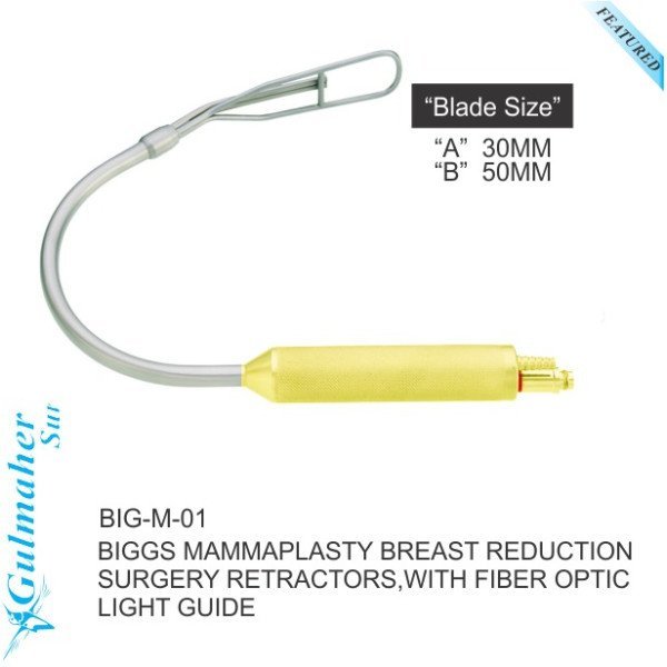 Biggs Mammaplasty Retractors ,with Fiber Optic Light