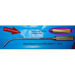 Breast Dissector Curved, Blunt Blade, 12” - 30 cm
