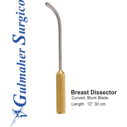 Breast Dissector Curved, Blunt Blade, 12” - 30 cm
