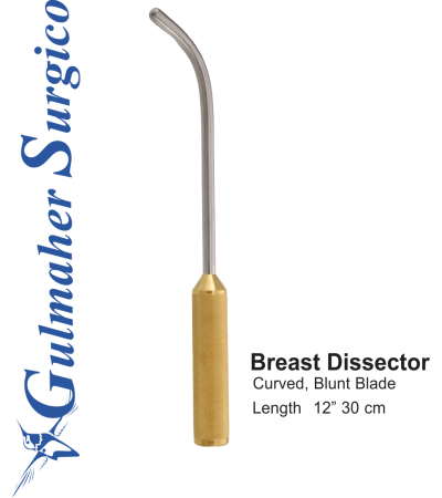 Breast Dissector Curved, Blunt Blade, 12” - 30 cm