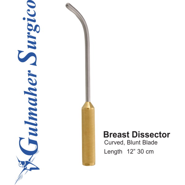 Breast Dissector Curved, Blunt Blade, 12” - 30cm