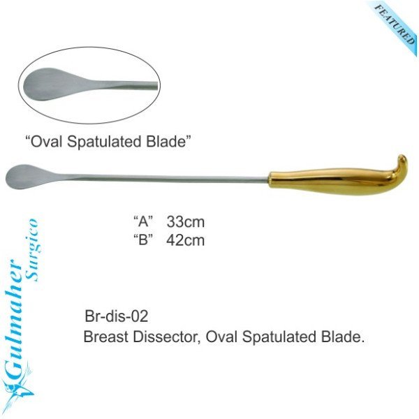 Breast Dissector, Oval Spatulated Blade. 33cm & 42cm Breast Dissector, Oval Spatulated Blade. 33cm & 42cm