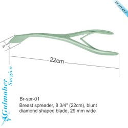 Breast Spreader, Blunt Diamond Shaped Blade, 29mm