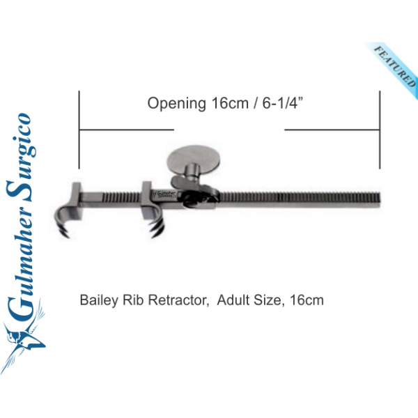 Bailey Rib Retractor, Adult Size, 16cm