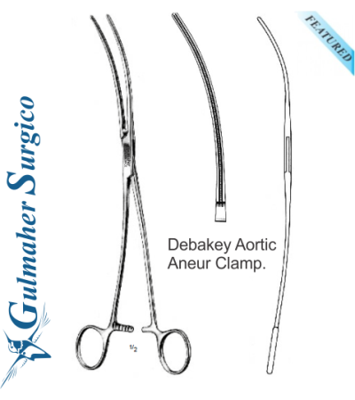 Debakey Aortic  Aneur Clamp. 10 1/2"