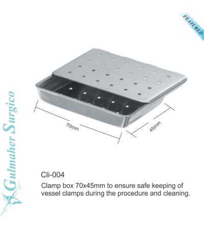 Box for micro vascular and clinical clamp.