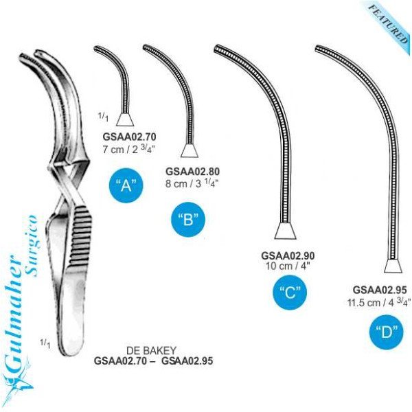 Debakey Bulldog Clamp, 7cm, Serr.jaws, Cvd