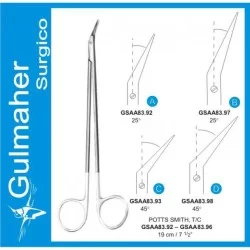Potts Smith Vascular Scissors, *TC * 19cm, Angled.