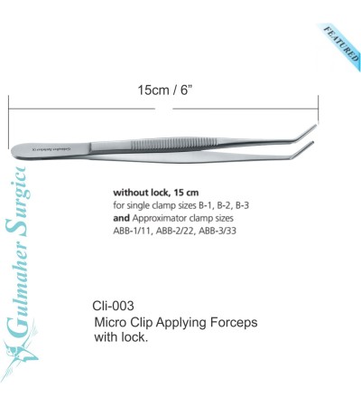 Clip Applying Forceps without Lock - Micro Vascular Clamp