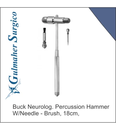 Buck Neurolog. Percussion Hammer W/Needle - Brush, 18cm, Buck Neurolog. Percussion Hammer W/Needle - Brush, 18cm,