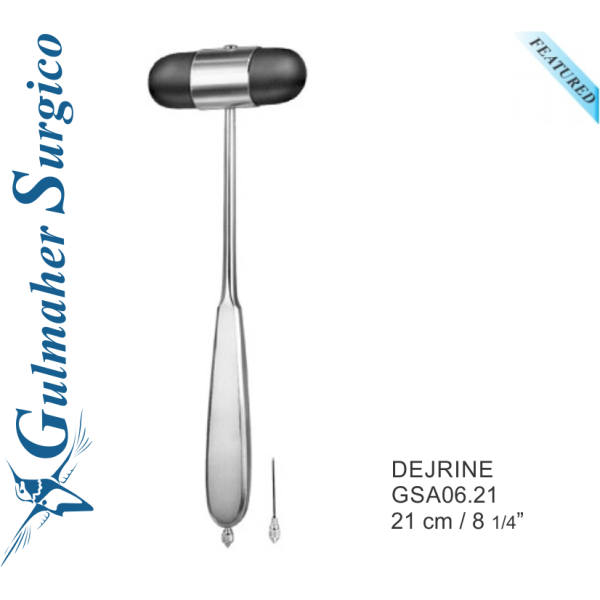 Dejerine Percussion Hammer, Large Rubber Head, 20cm