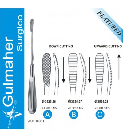 AUFRICHT Nasal Rasp. Up and Down Cutting, 21cm