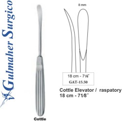 Cottle raspatory -Elevator 8 mm, 18 cm - 71⁄8˝