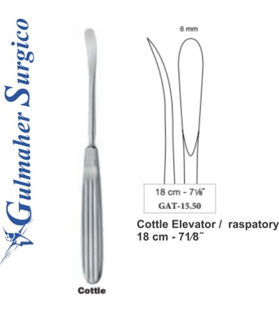 Cottle raspatory -Elevator 8 mm, 18 cm - 71⁄8˝