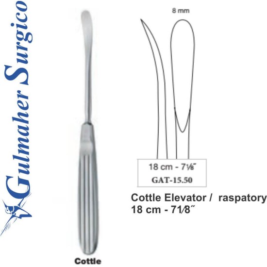 Cottle raspatory -Elevator 8 mm, 18 cm - 71⁄8˝
