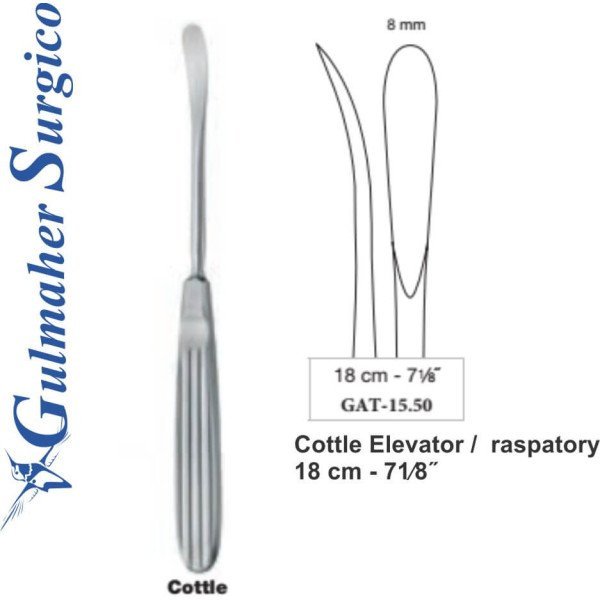 Cottle Septal Raspatory - Elevator 8mm, 18cm - 71⁄8˝