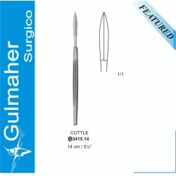 Cottle Knife, Double Edged, Straight, 15cm
