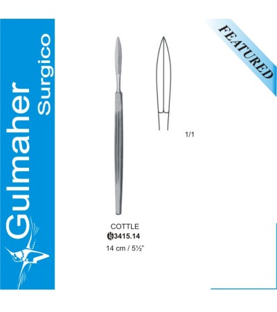 Cottle Knife, Double Edged, Straight, 15cm