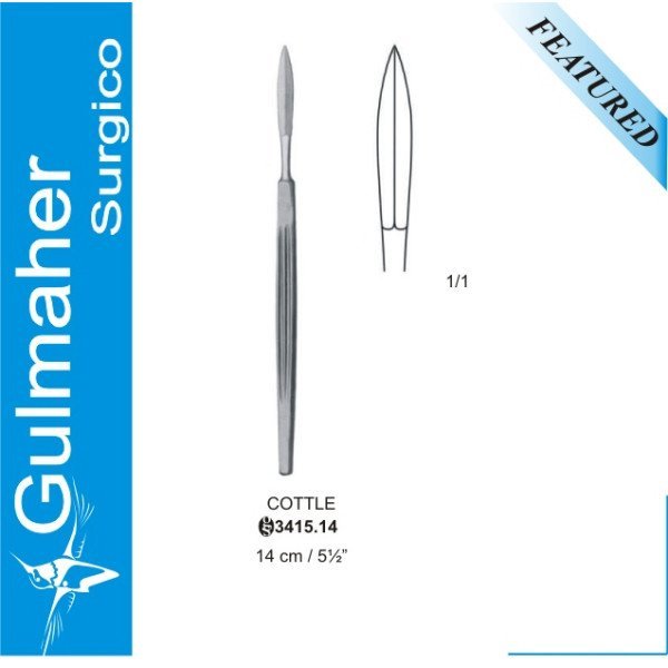Cottle Knife, Double Edged, Straight, 15cm