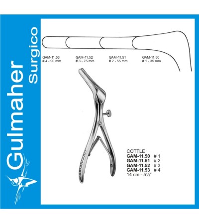 COTTLE Nasal Speculum, 14cm with Side Screw.