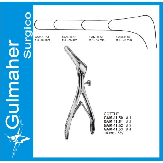 COTTLE Nasal Speculum, 14cm with Side Screw.