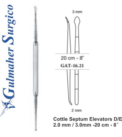 Cottle Septum Elevators D/E 2.0 mm and 3.0mm -20 cm - 8˝