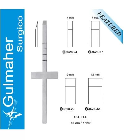 Cottle Osteotomes with Cross Bar Graduated. Cottle Osteotomes with Cross Bar Graduated.