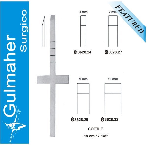 Cottle Osteotomes with Cross Bar Graduated