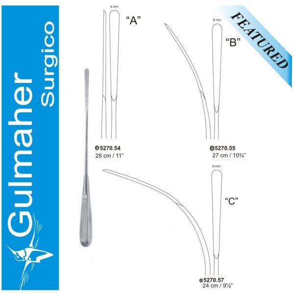 Endoscopic facelift elevator long shaft, 28cm, 8mm