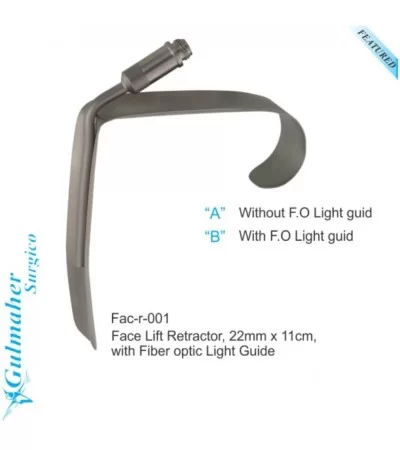 Face lift Retractor 22mm, Fiber Optic Light Guide Face lift Retractor 22mm, Fiber Optic Light Guide