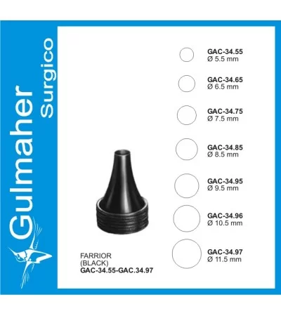 Farrior Black Ear Specula, 5.5mm Diameter Farrior Black Ear Specula, 5.5mm Diameter