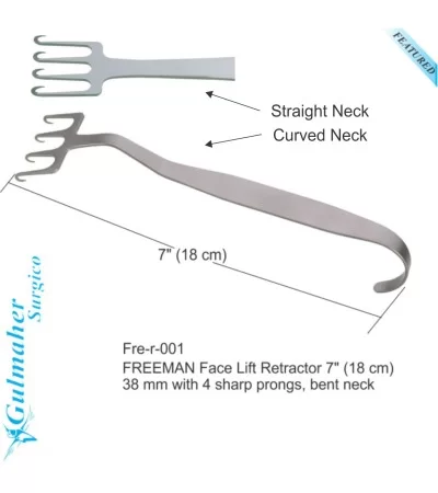 Freeman Retractor 7" (18 Cm) 38 mm with Bent Neck.