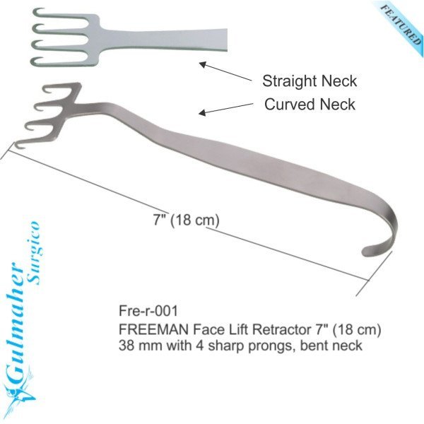 Freeman Retractor 7" (18cm) 38mm with Bent Neck