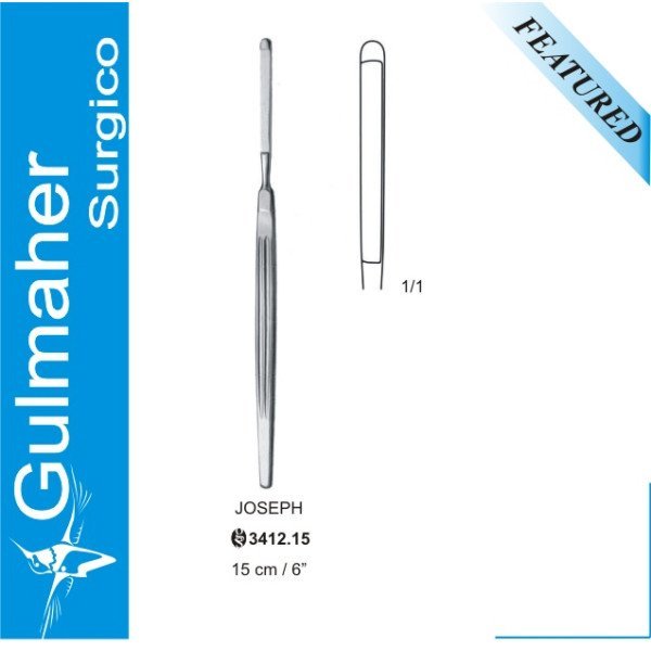 JOSEPH Rhinoplasty Knife, Button End, Straight, 15cm
