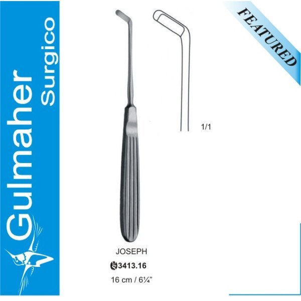 JOSEPH Rhinoplasty Knife, Button End, Angular, 16cm