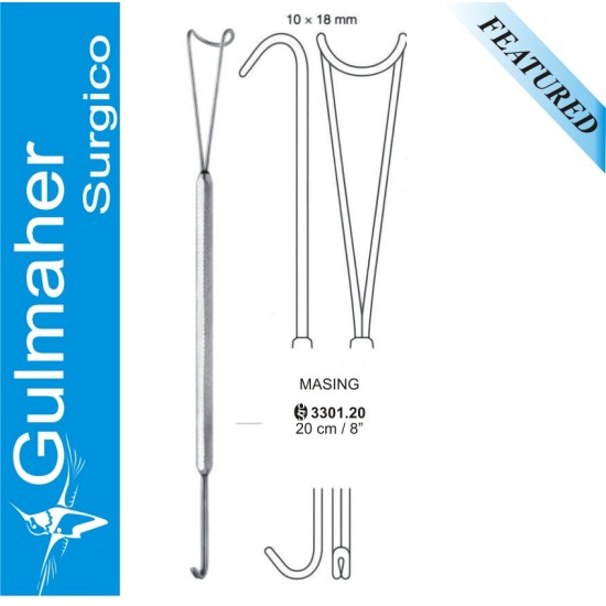 Masing Retractor 20cm With Guide Channel 10x18mm