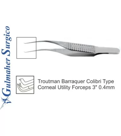 Troutman Barraquer Colibri Forceps 3″ 0.4mm Troutman Barraquer Colibri Forceps 3″ 0.4mm