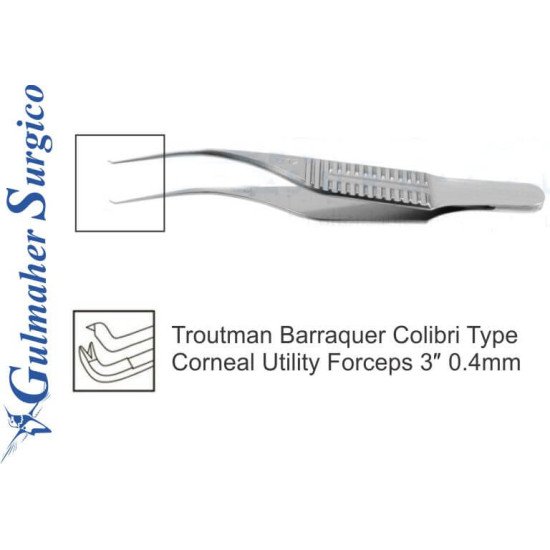 Troutman Barraquer Colibri Forceps 3″ 0.4mm Troutman Barraquer Colibri Forceps 3″ 0.4mm