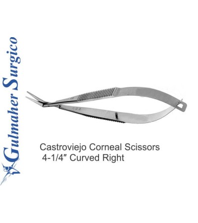 Castroviejo Corneal Scissors  4-1/4″ Curved Right